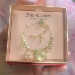 Juicy Couture Gold Heart Charm Bracelet